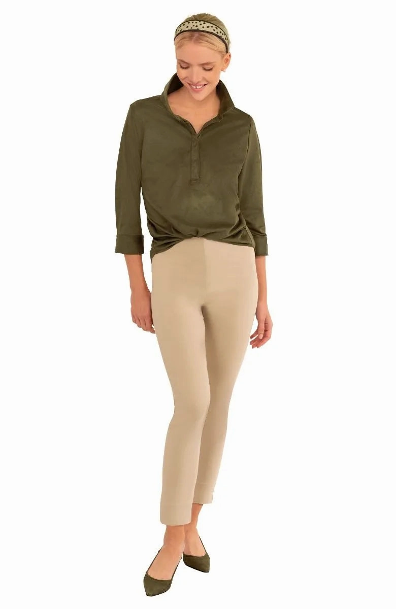 Gretchen Scott Ultra Suede Pop Over Top - Olive