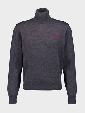 Grey Ami de Coeur-Embroidered Sweater Knitwear Mens - men's sweaters sale