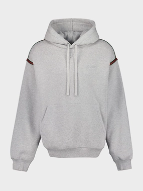 Grey Cotton Jersey Hooded Sweatshirt Tops Mens - thermal tops