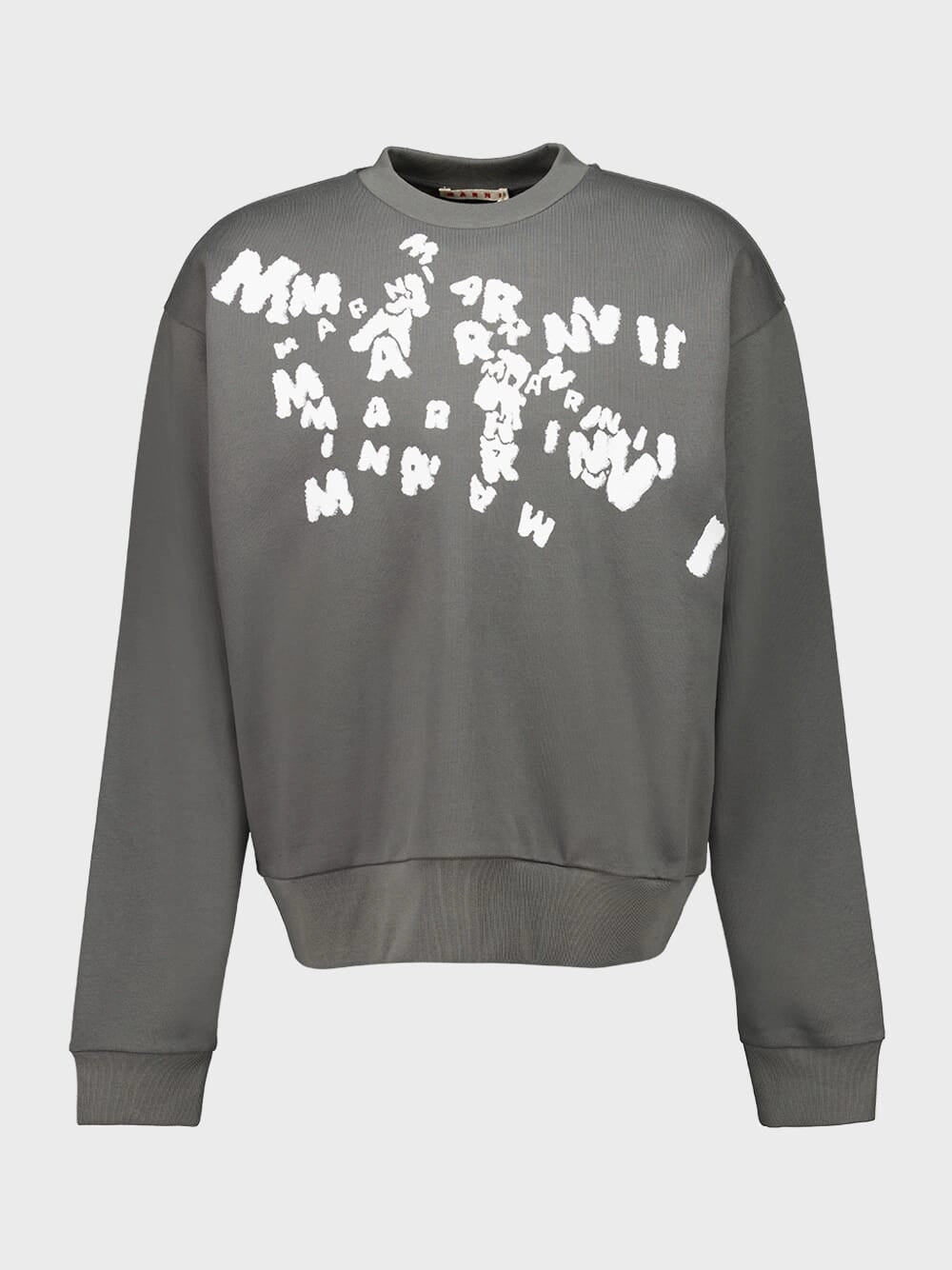 Grey Cotton Sweatshirt with Marni Caos Logo Tops Mens - thermal tops