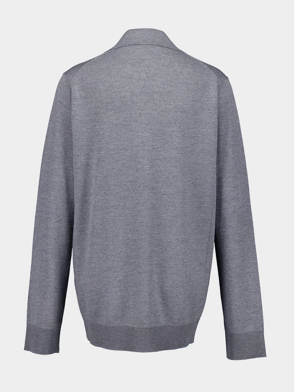 Grey Extra Fine Wool Polo Top