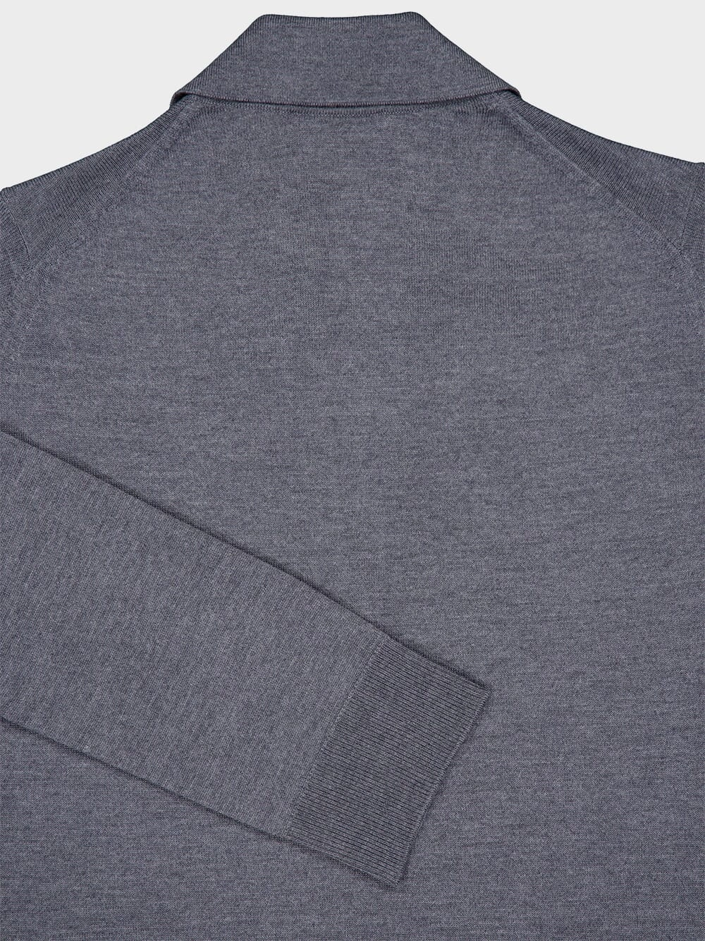 Grey Extra Fine Wool Polo Top