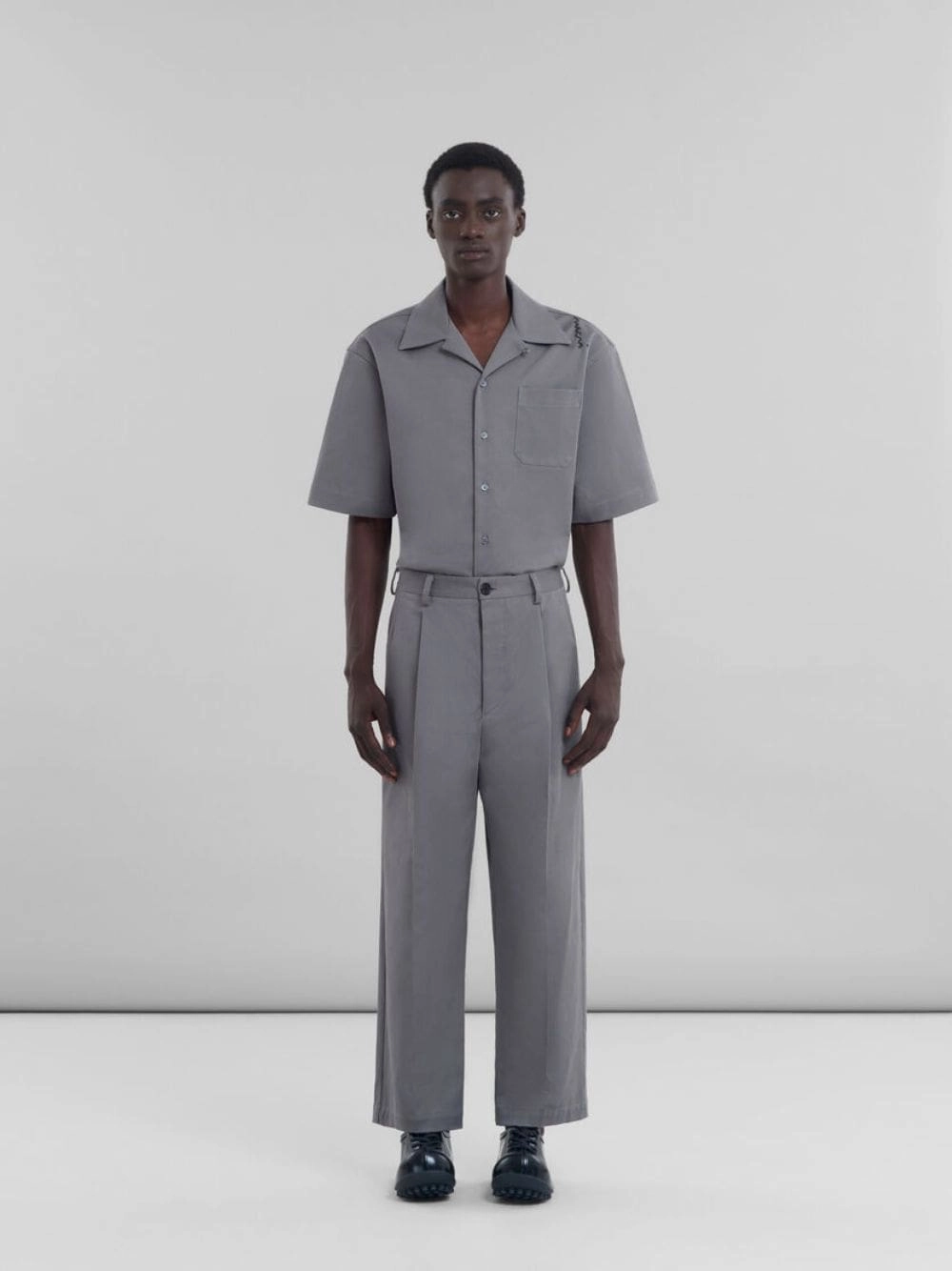 Grey Gabardine Classic Trousers Suits Mens - men's suits outlet