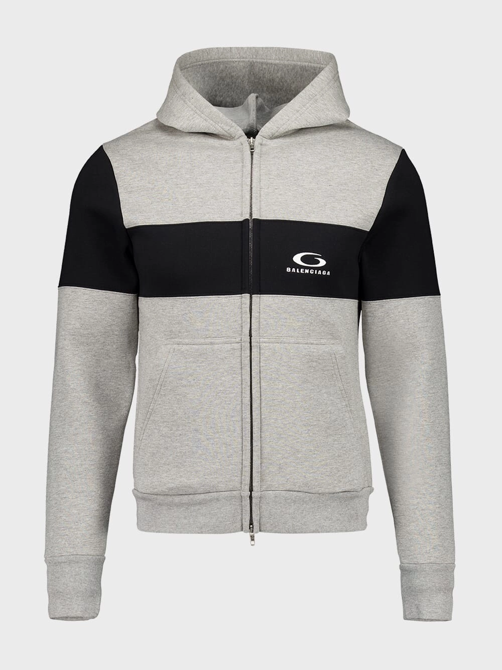 Grey Logo Embroidered Zipped Sweatshirt Tops Mens - thermal tops