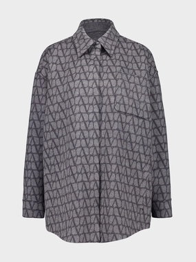 Grey Long-Sleeve Toile Iconographe Wool Shirt Knitwear Womens - women's knitwear cheap