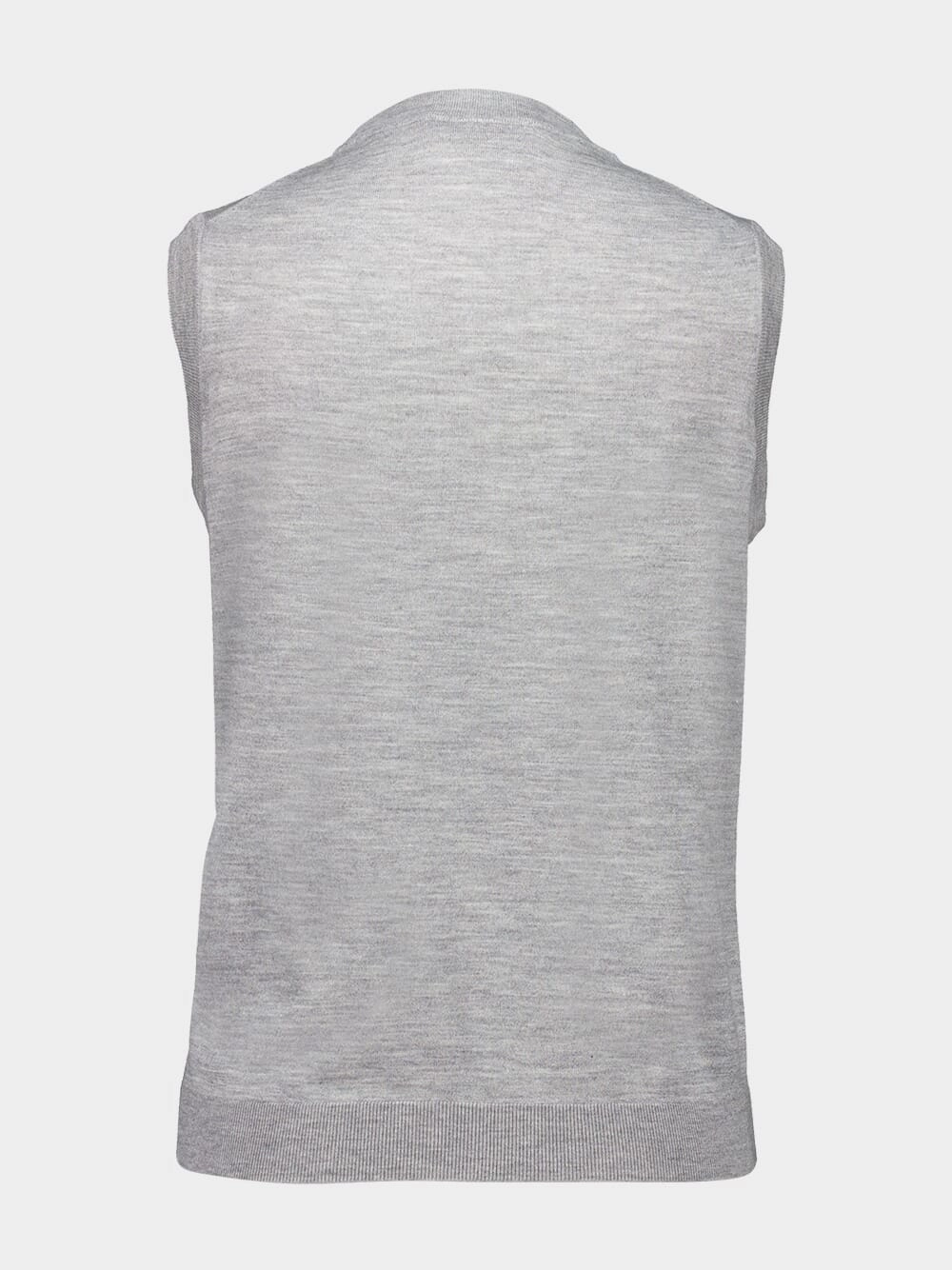 Grey Mlange Cashmere Silk Sleeveless Knit Top