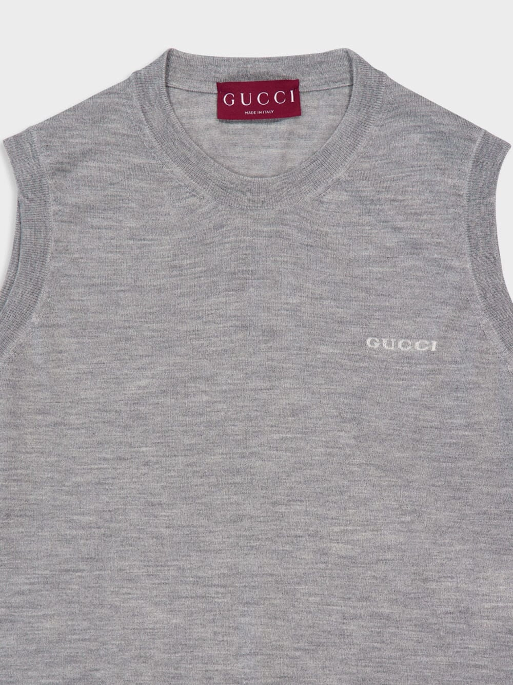 Grey Mlange Cashmere Silk Sleeveless Knit Top