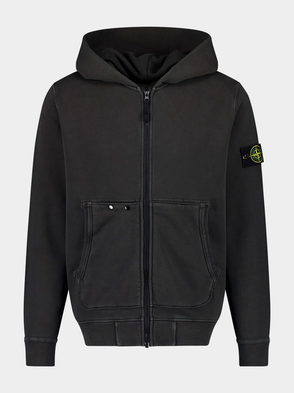 Grey Organic Cotton Zip Sweatshirt Tops Mens - thermal tops