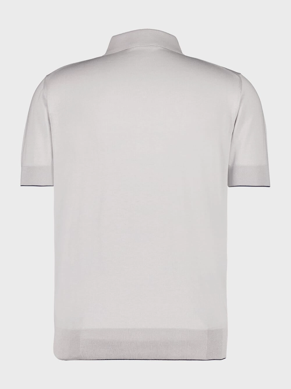 Grey Polo Regular Fit Cotton Silk Knit