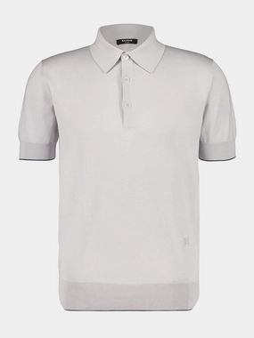 Grey Polo Regular Fit Cotton Silk Knit Tops Mens - men's t-shirts outlet