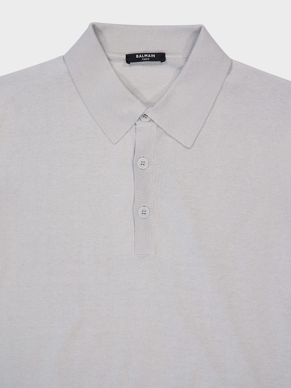 Grey Polo Regular Fit Cotton Silk Knit