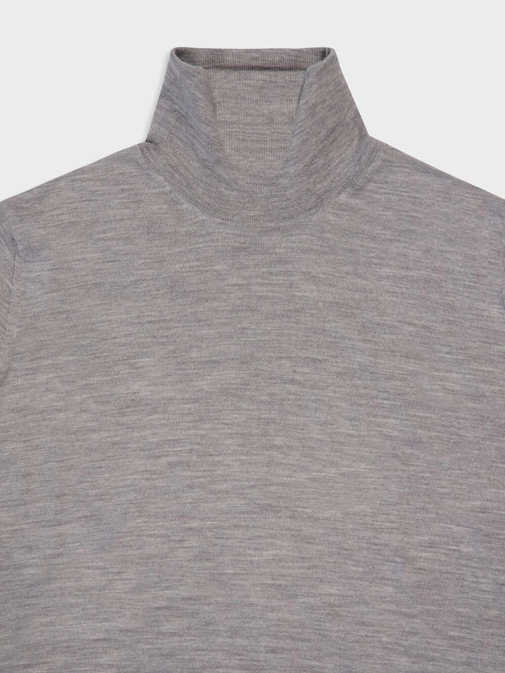 Grey Roll-Neck Wool Jumper
