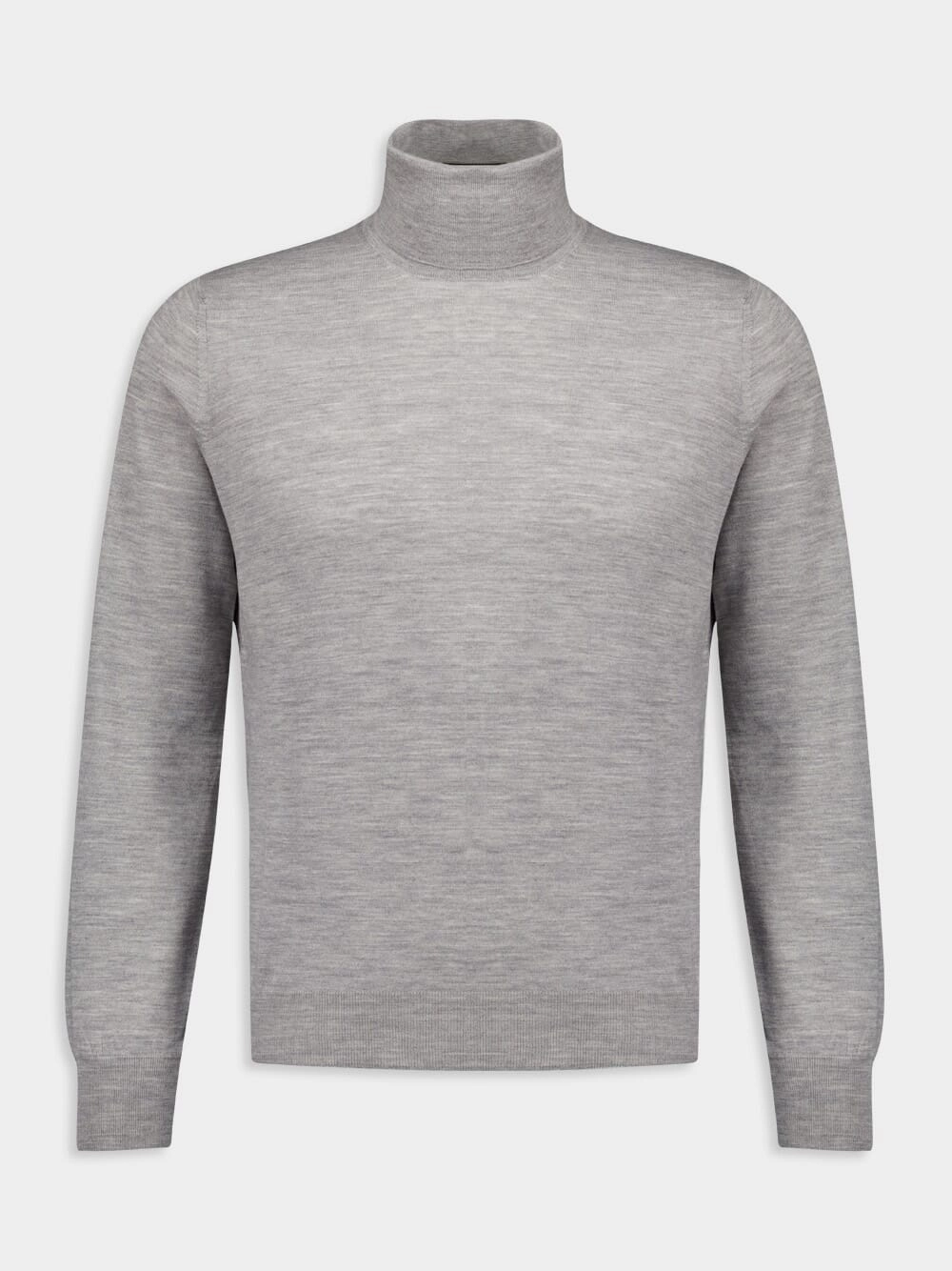 Grey Roll-Neck Wool Jumper Knitwear Mens - men's sweaters sale