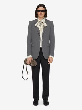 Grey Slim Fit Wool Jacket with 2G Clip Suits Mens - men's suits outlet