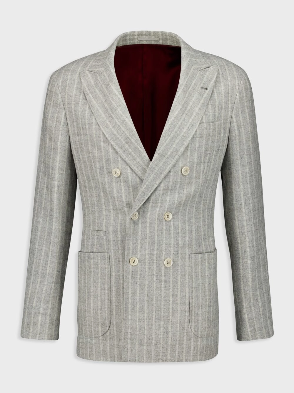 Grey Striped Alpaca Wool-Blend Suit Suits Mens - men's suits outlet