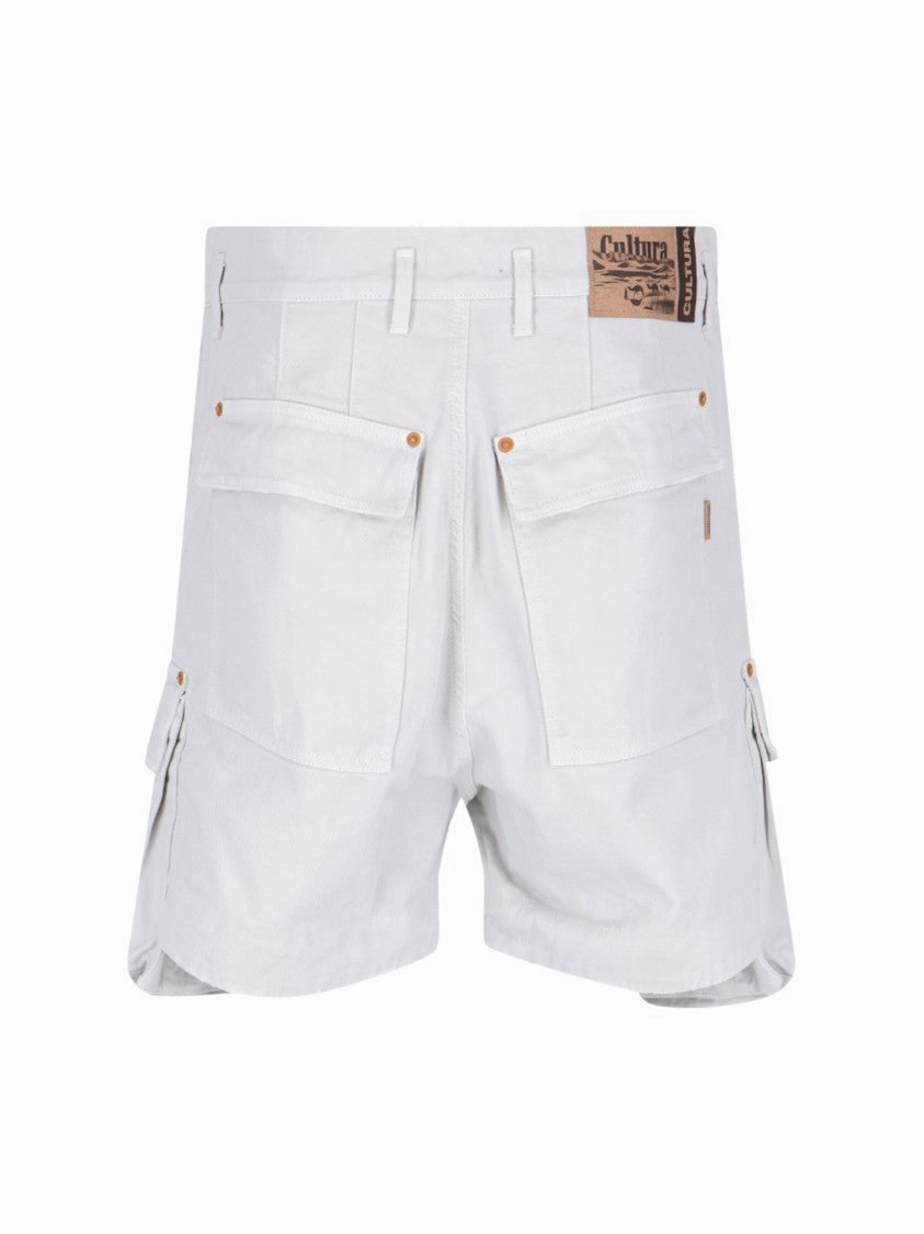 Grey Trousers With Cargo Pockets And Pleat Detail