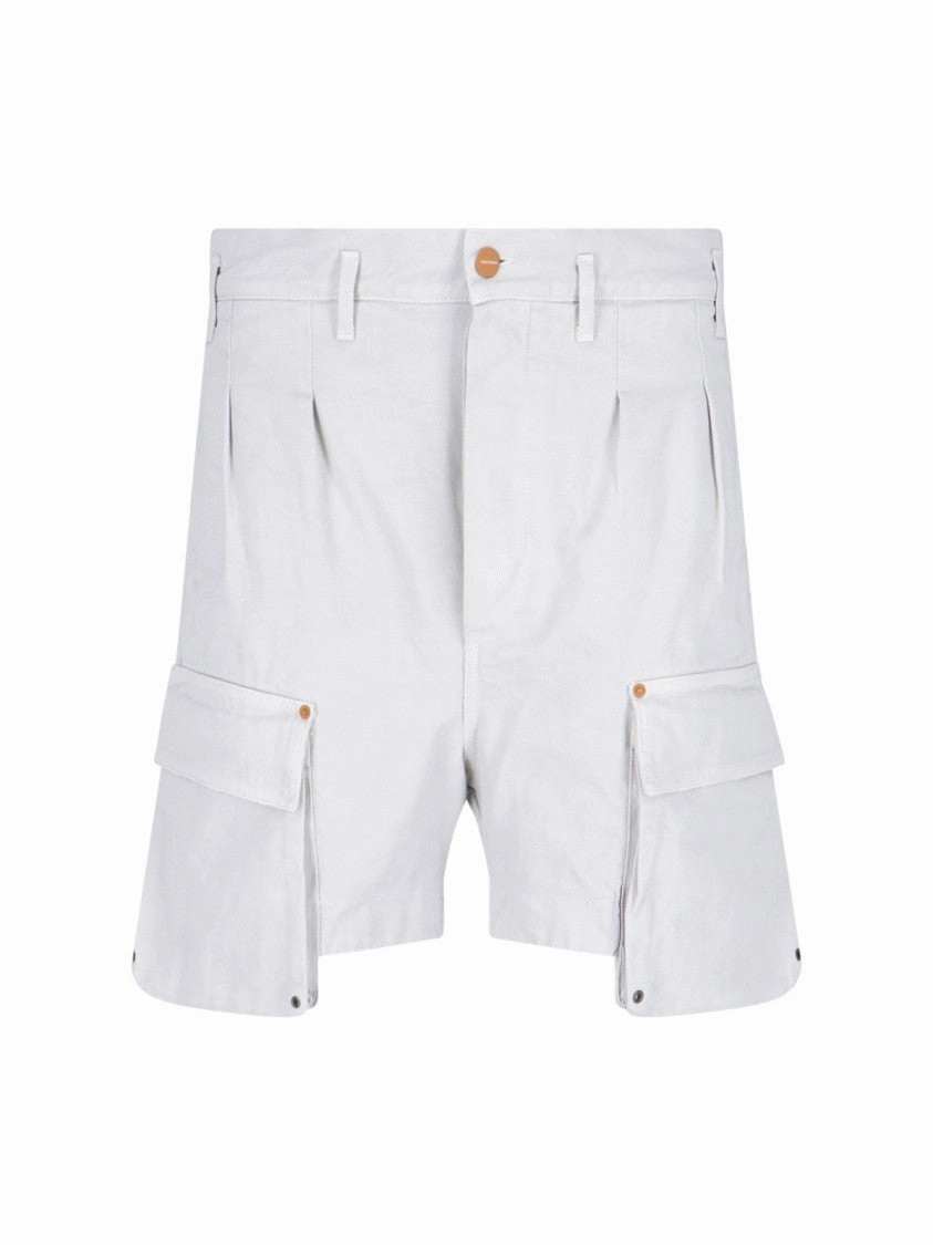 Grey Trousers With Cargo Pockets And Pleat Detail