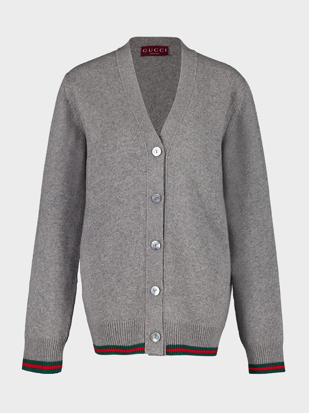 Grey Wool and Cashmere Cardigan with Web Knitwear Womens - women's knitwear cheap