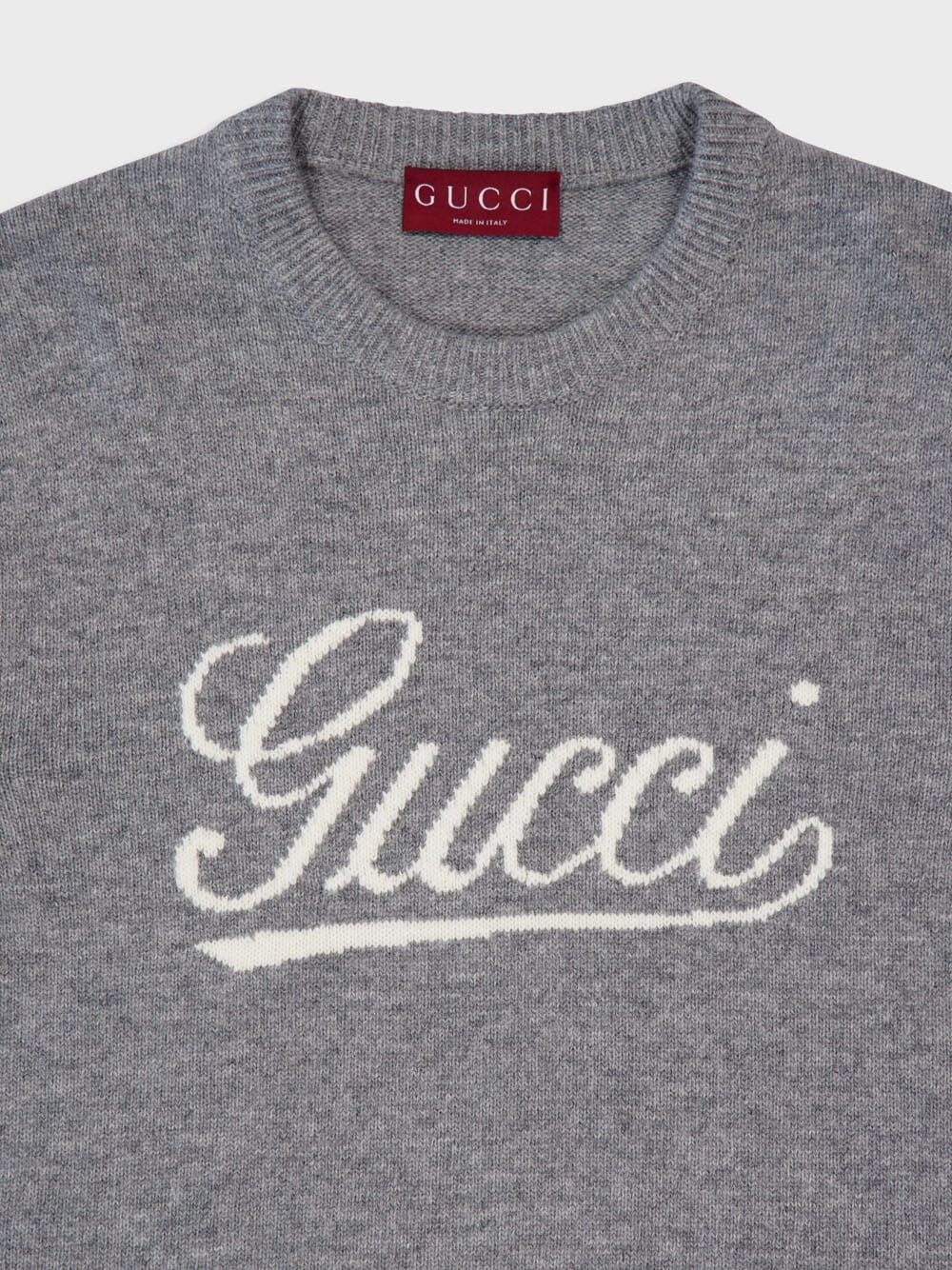Grey Wool Sweater Gucci Intarsia