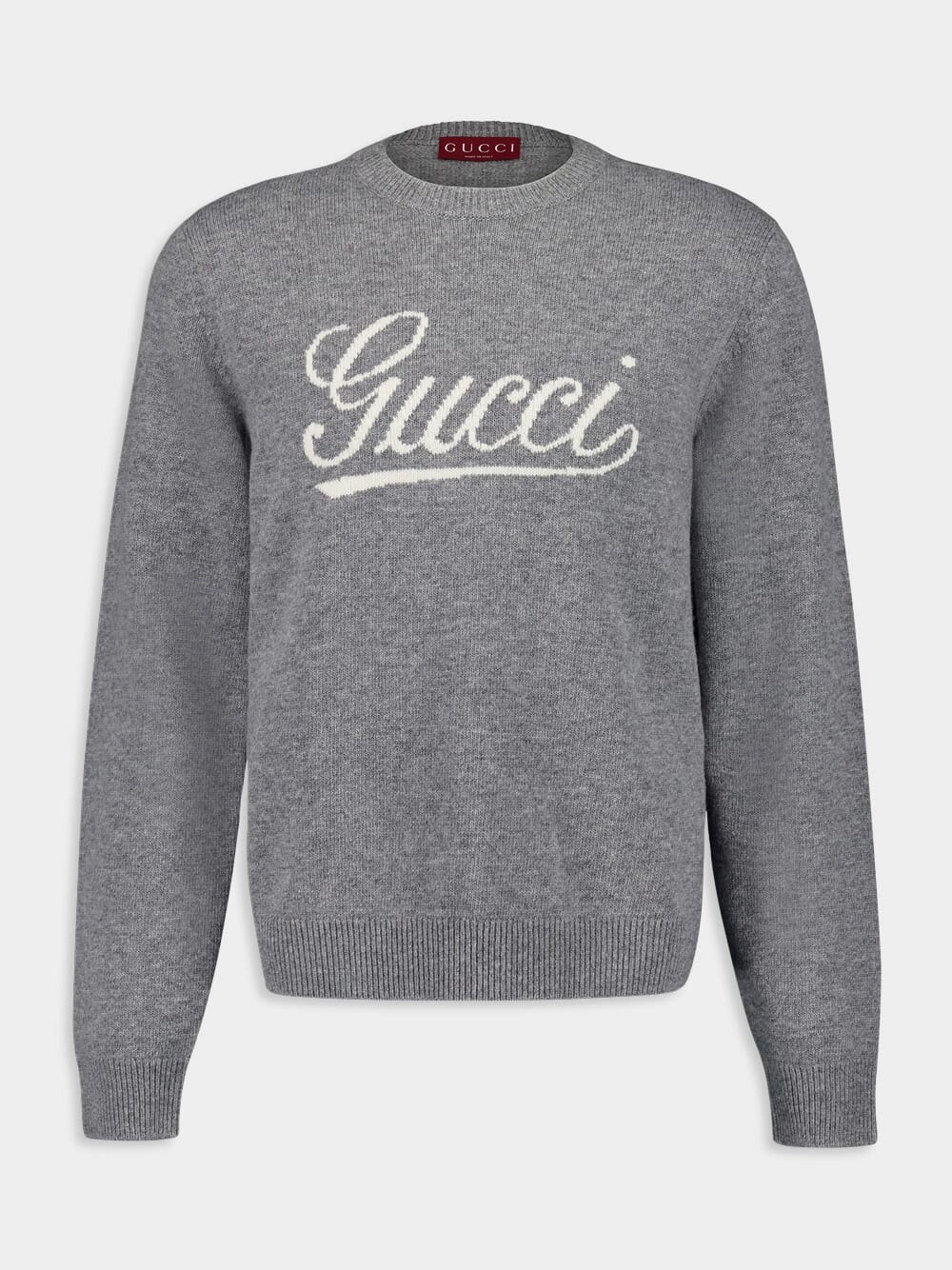 Grey Wool Sweater Gucci Intarsia Knitwear Mens - men's sweaters sale