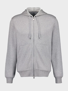 Grey Zip-Up Sweatshirt Tops Mens - thermal tops