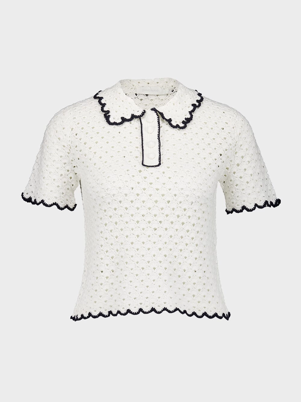 Halliday Scallop Polo Knitwear Womens - women's knitwear cheap