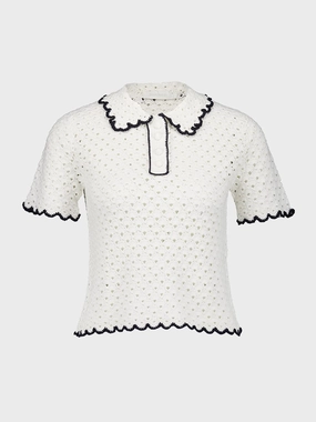 Halliday Scallop Polo Knitwear Womens - women's knitwear cheap
