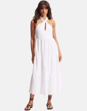 Halter Neck Dress - White Swim Womens - swimwear sale