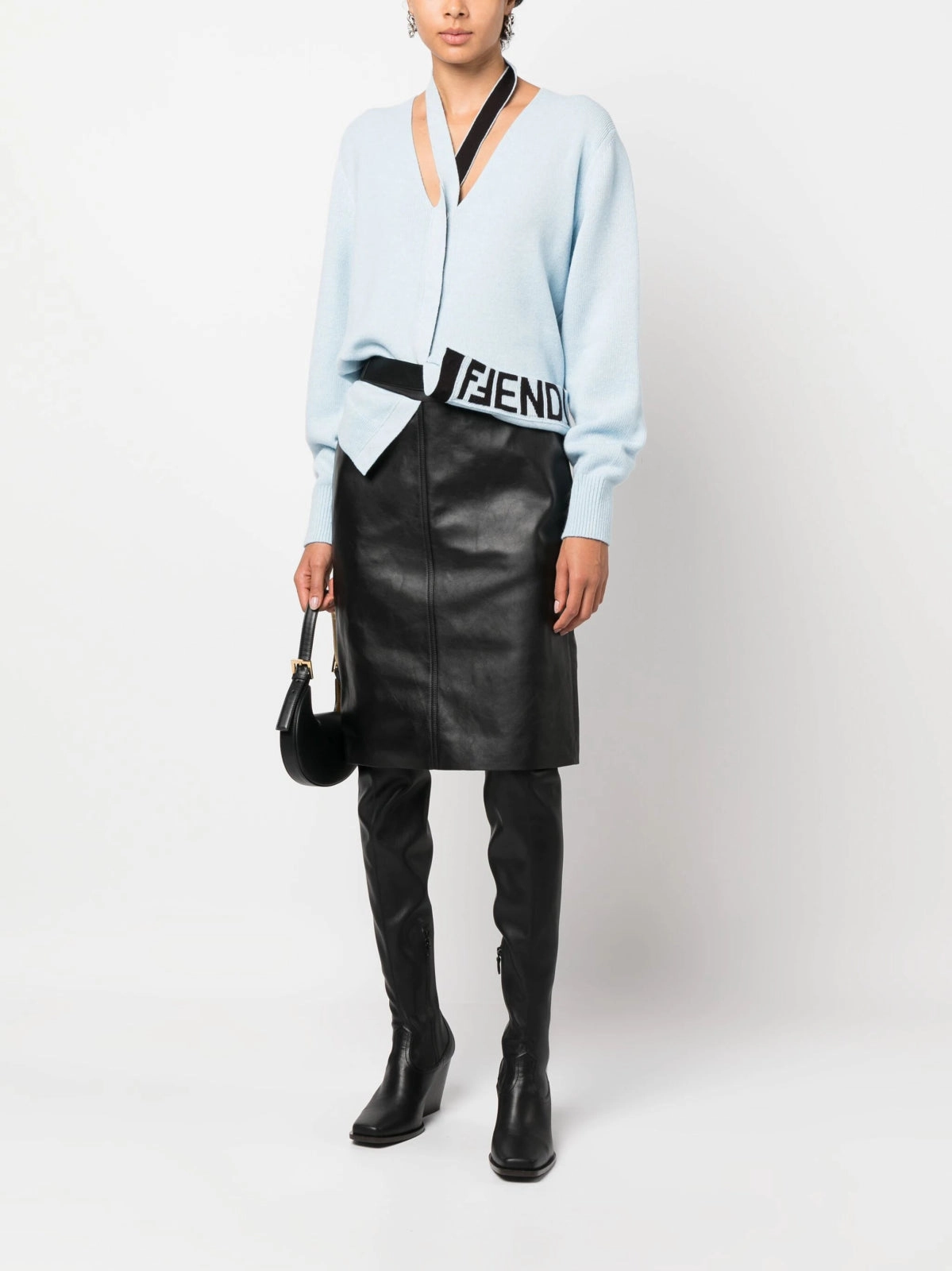 Halterneck Wool-Cashmere Cardigan