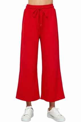 Hamptons Textured Cropped Wide Pants Bottoms Womens outlet online store