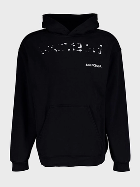 Hand-Drawn Logo Hoodie in Black Tops Mens - thermal tops