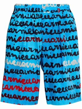 Handwriting-Print Shorts cheap mens pants online