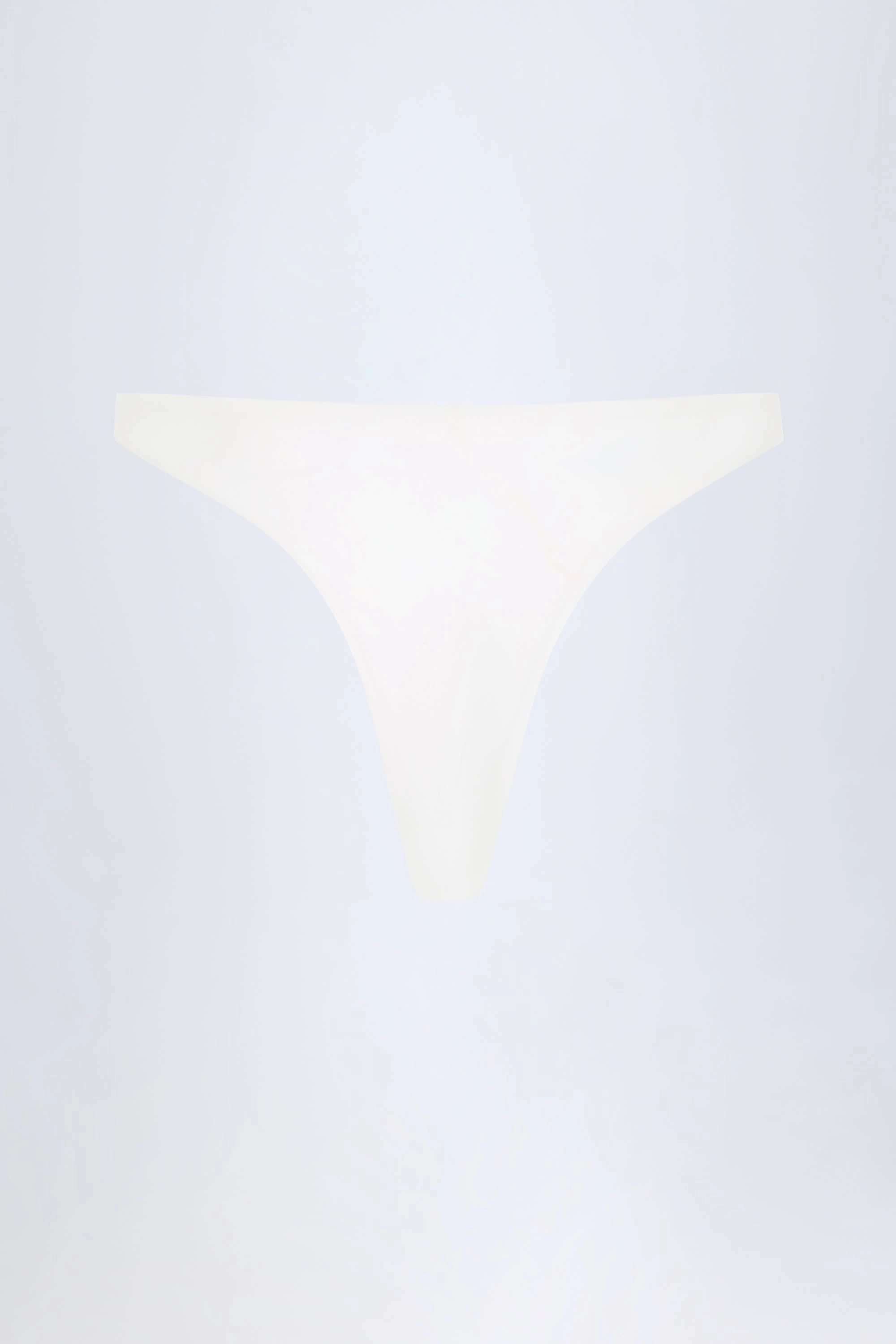 Hardware-Detail Cheeky Bikini Bottoms in White