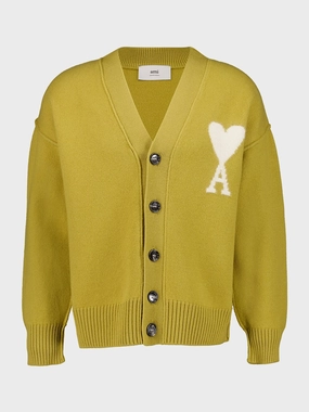 Havana Mustard Wool Ami de Coeur Cardigan Knitwear Mens - men's sweaters sale
