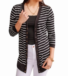 Have You Heard Cardigan In Black Tops Womens - asymmetrical tops