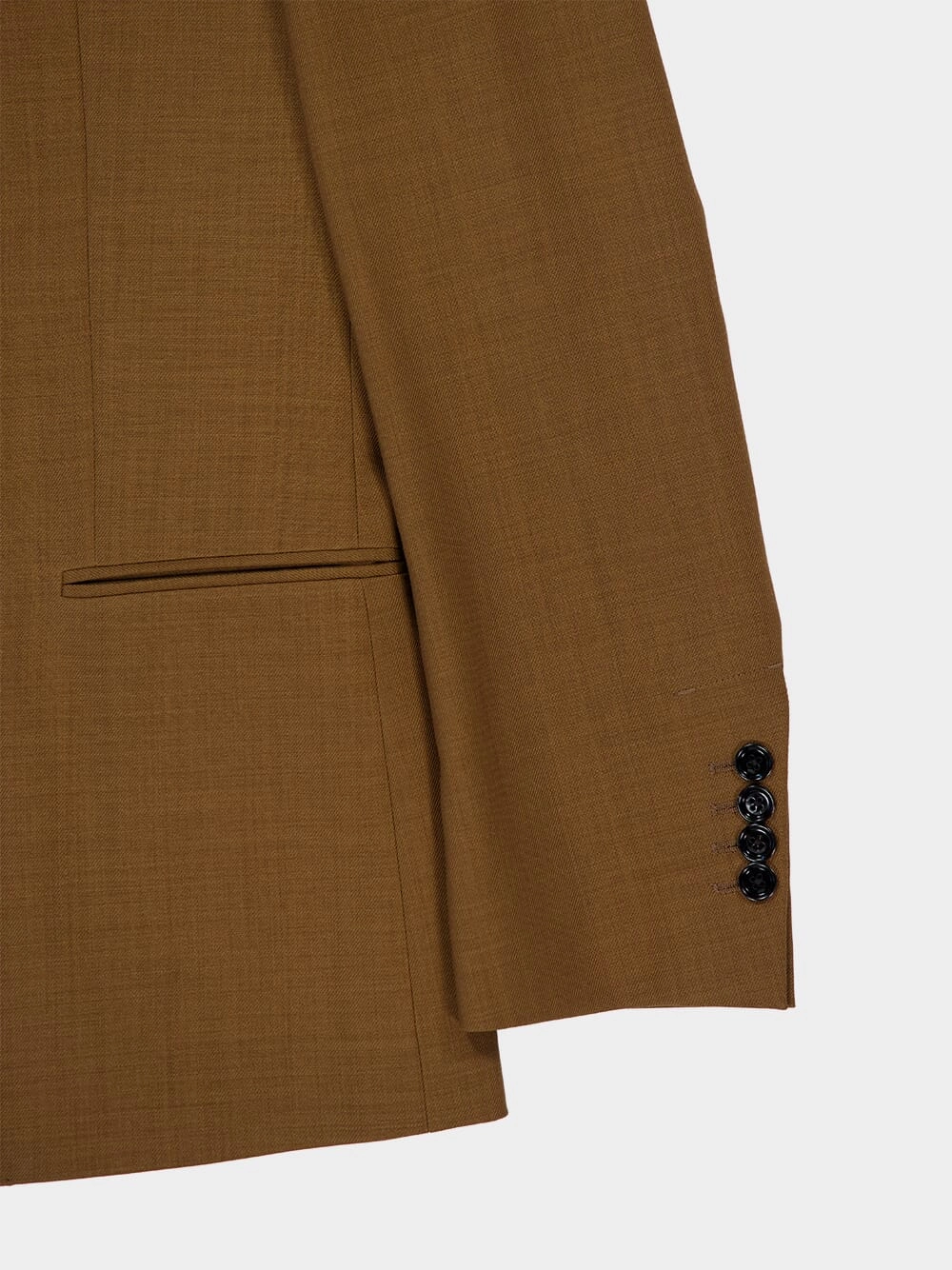 Hazelnut Wool Double-Breasted Twill Jacket