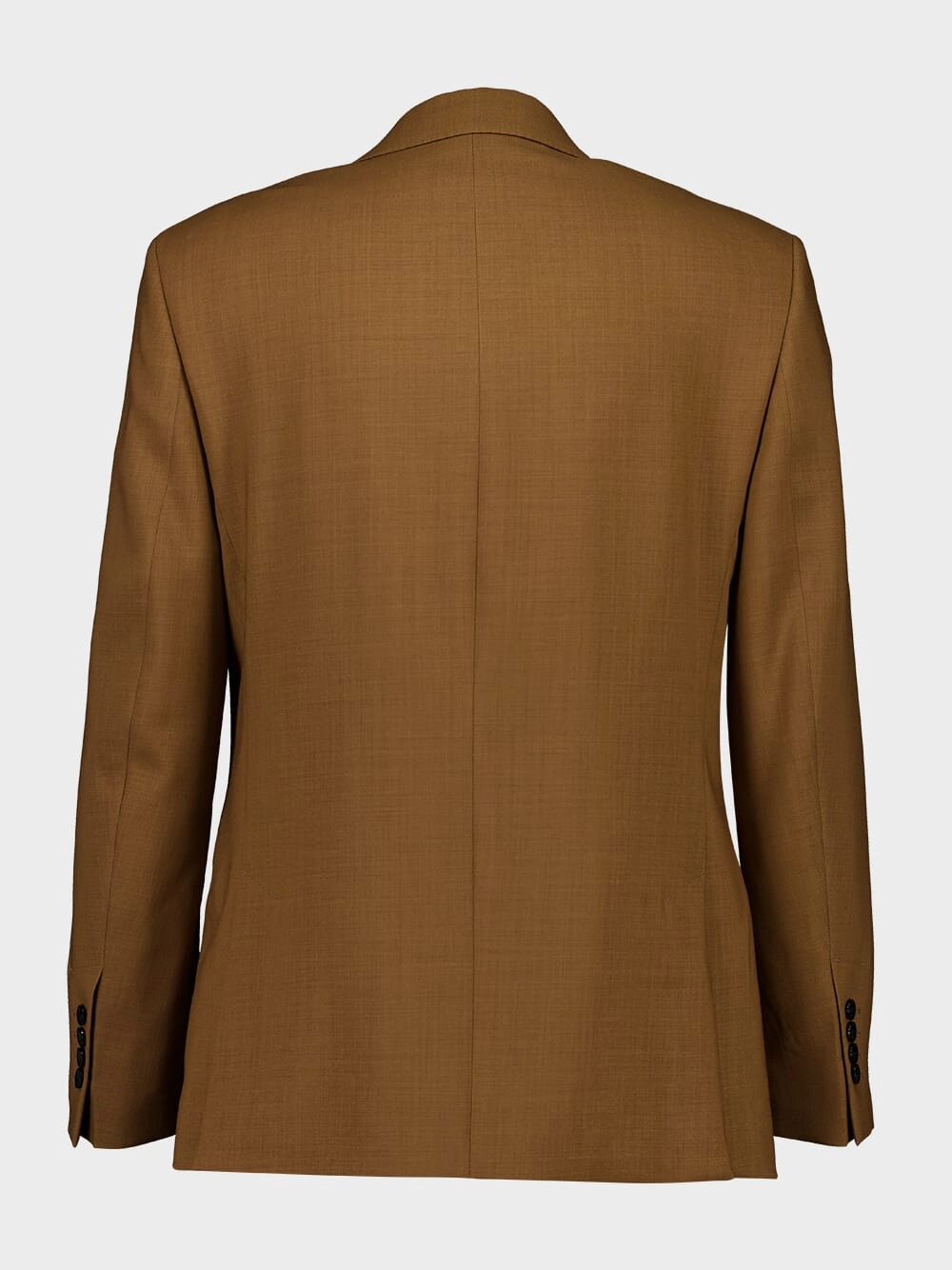 Hazelnut Wool Double-Breasted Twill Jacket
