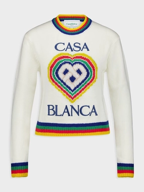 Heart Logo-Intarsia Boucl Jumper Knitwear Womens - women's knitwear cheap