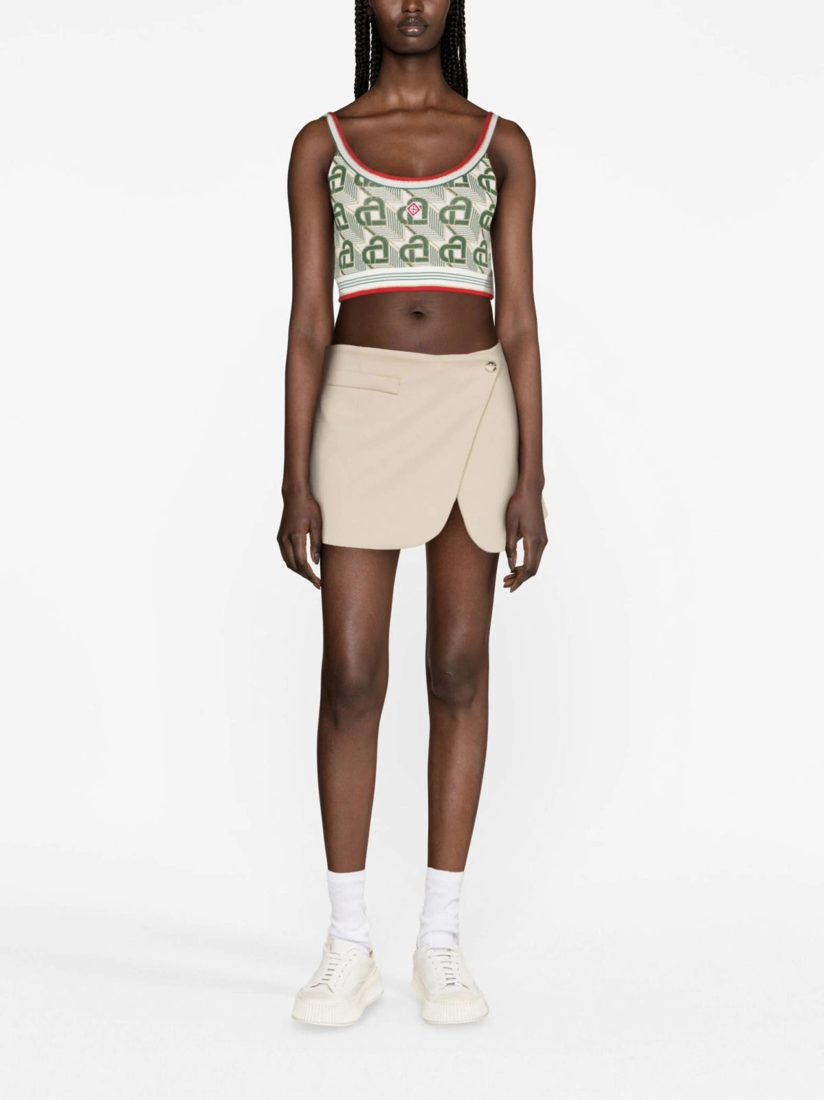 Heart Monogram-Jacquard Knitted Top