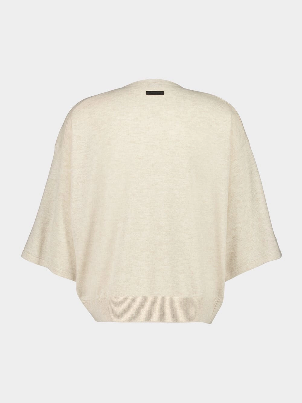 Heather Beige Fine Merino Knit Henley T-Shirt