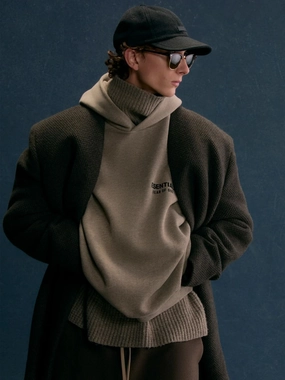 Heather Gray Fleece Sweatshirt Tops Mens - thermal tops