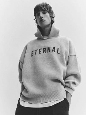 Heather Grey Eternal Merino Knit Sweatshirt Knitwear Mens - men's sweaters sale