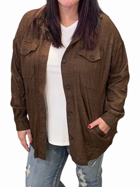 Heather Ribbed Longline Sweater In Brown Tops Womens - high-neck blouses