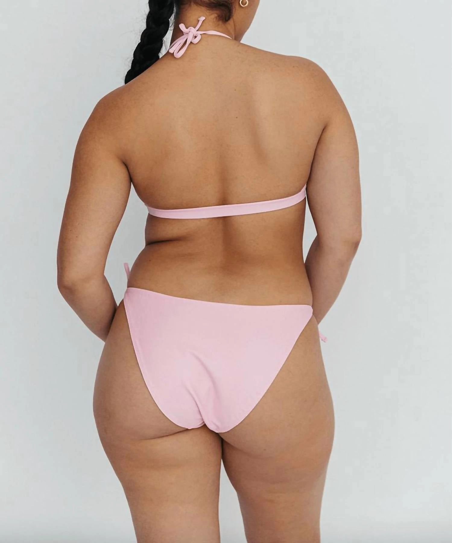Heidi Tie Side Swim Bottom In Blossom Pink