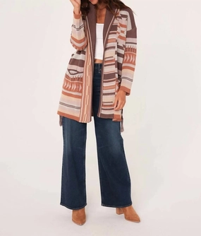 Heritage Jacquard Wrap Cardigan In Aztec Tops Womens - puff-sleeve tops
