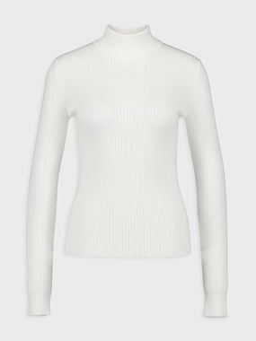 Heritage White ReEdition Rib Knit Mockneck Sweater Knitwear Womens - women's knitwear cheap
