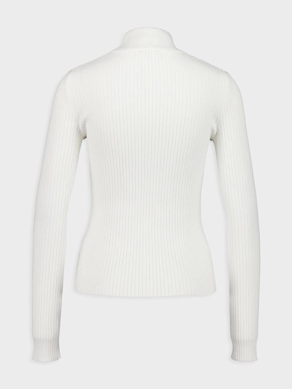 Heritage White ReEdition Rib Knit Mockneck Sweater