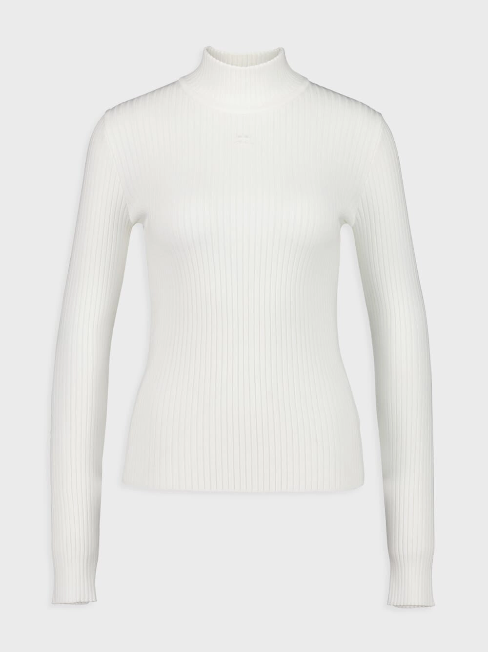 Heritage White ReEdition Rib Knit Mockneck Sweater Knitwear Womens - women's knitwear cheap