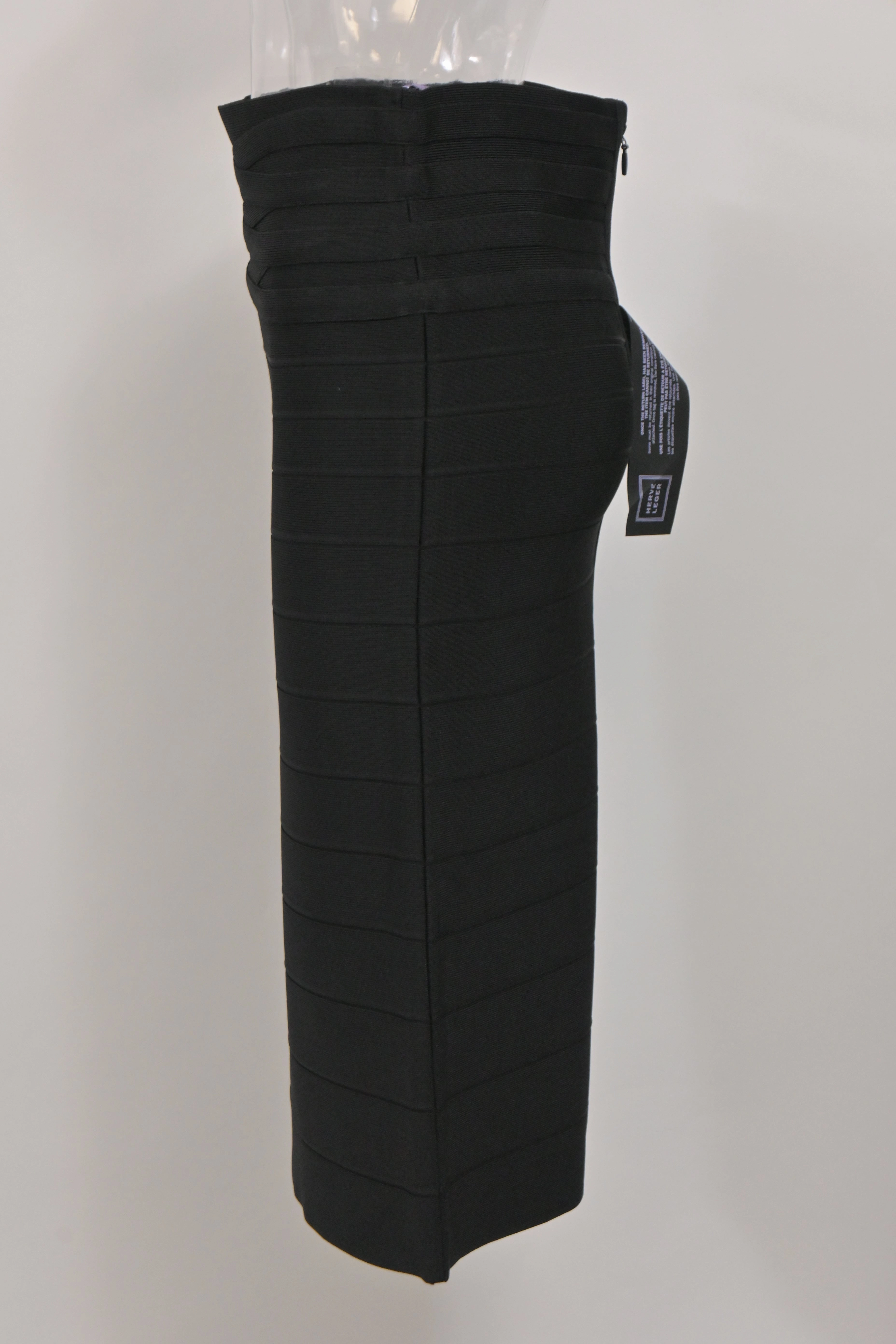 Herve Leger Bandage Pencil Skirt in Black Rayon