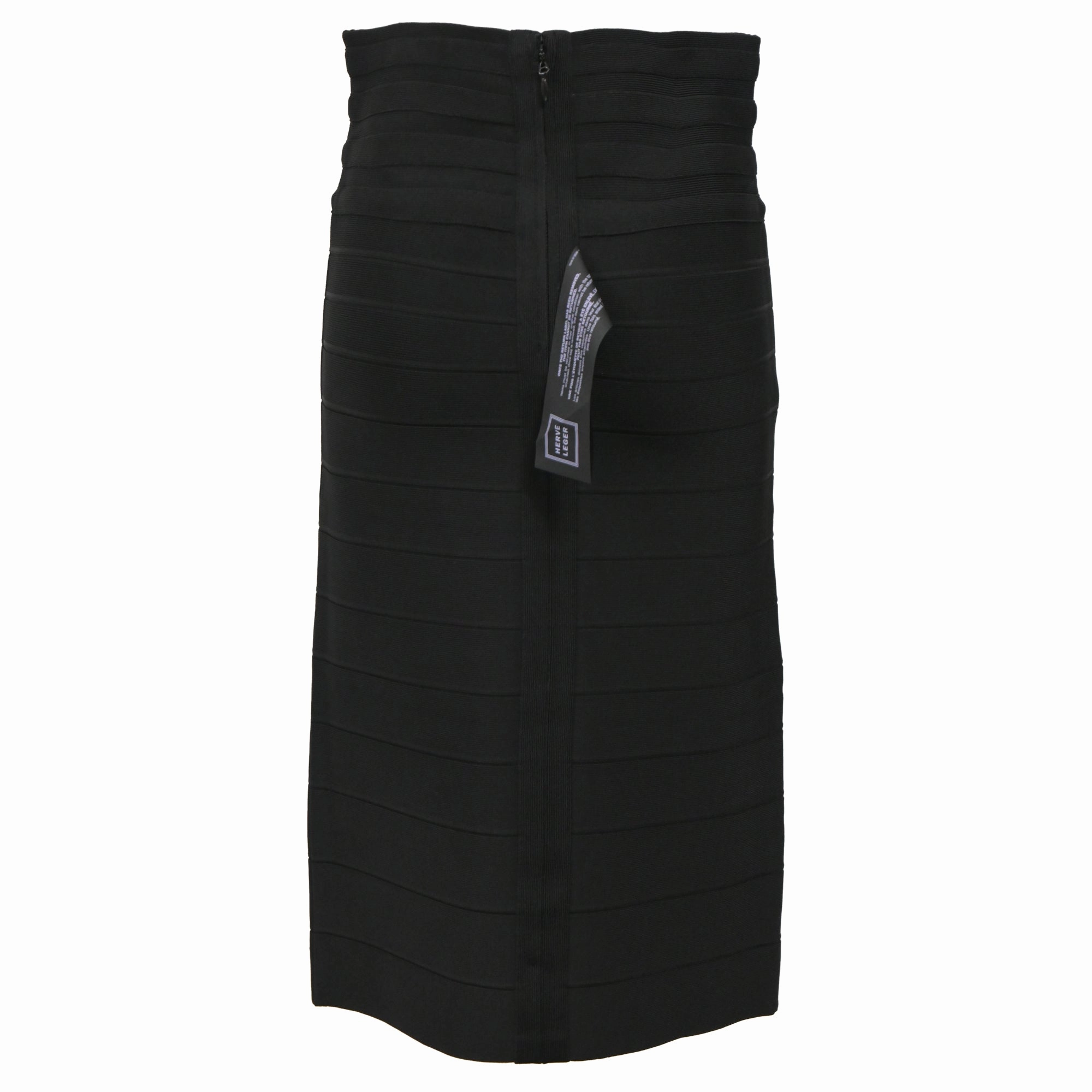 Herve Leger Bandage Pencil Skirt in Black Rayon